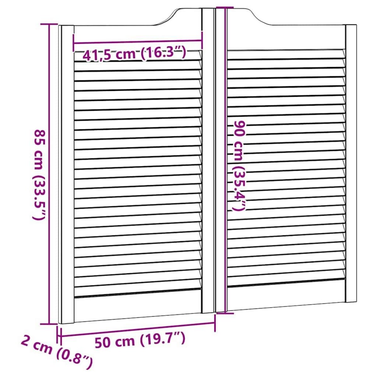 VIDAXL Portes battantes a persiennes 2 paires blanc 90x100 cm