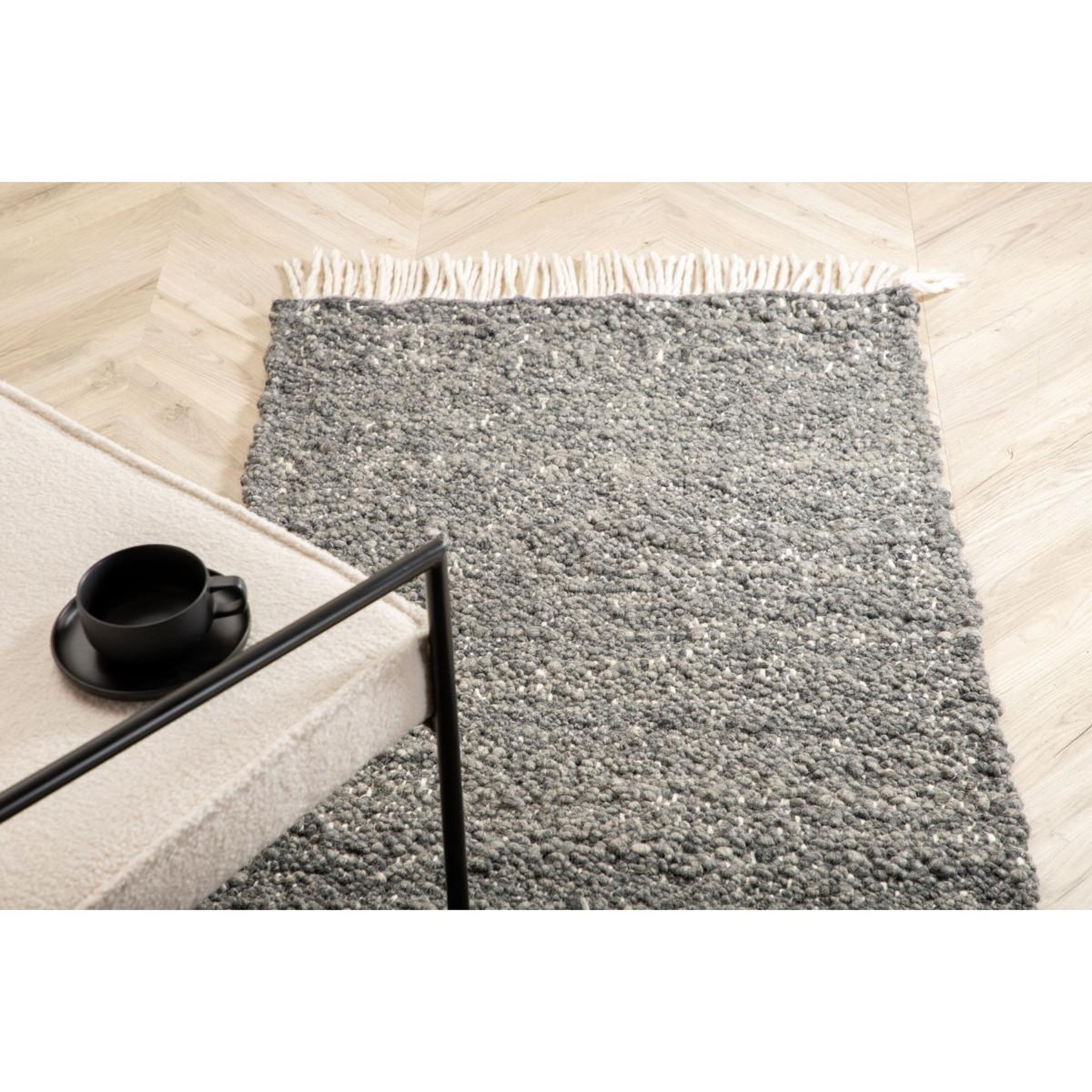 Voir la diapositive 4 : Paris Prix Tapis déco en laine  betina  80x250cm gris