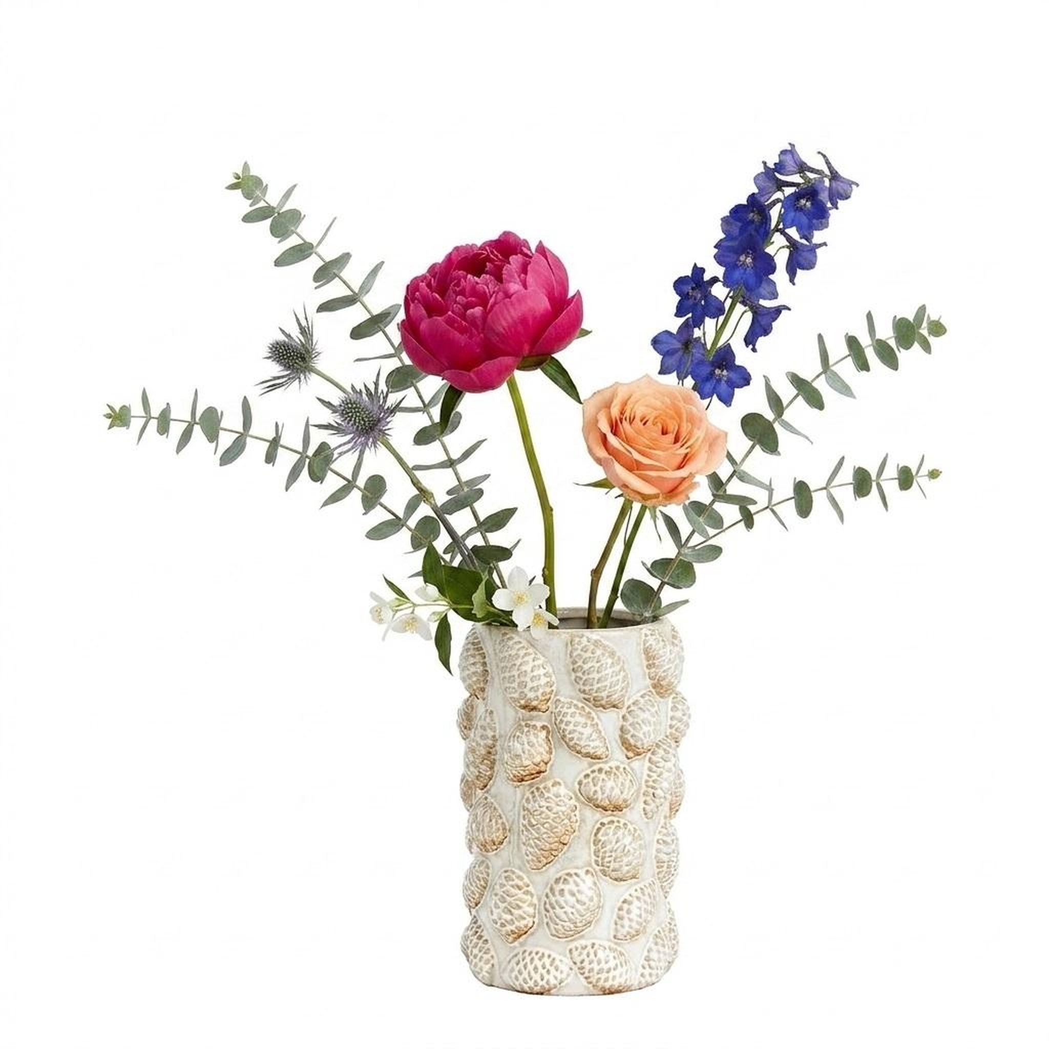 Voir la diapositive 3 : Eden Vase pomme de pin en porcelaine