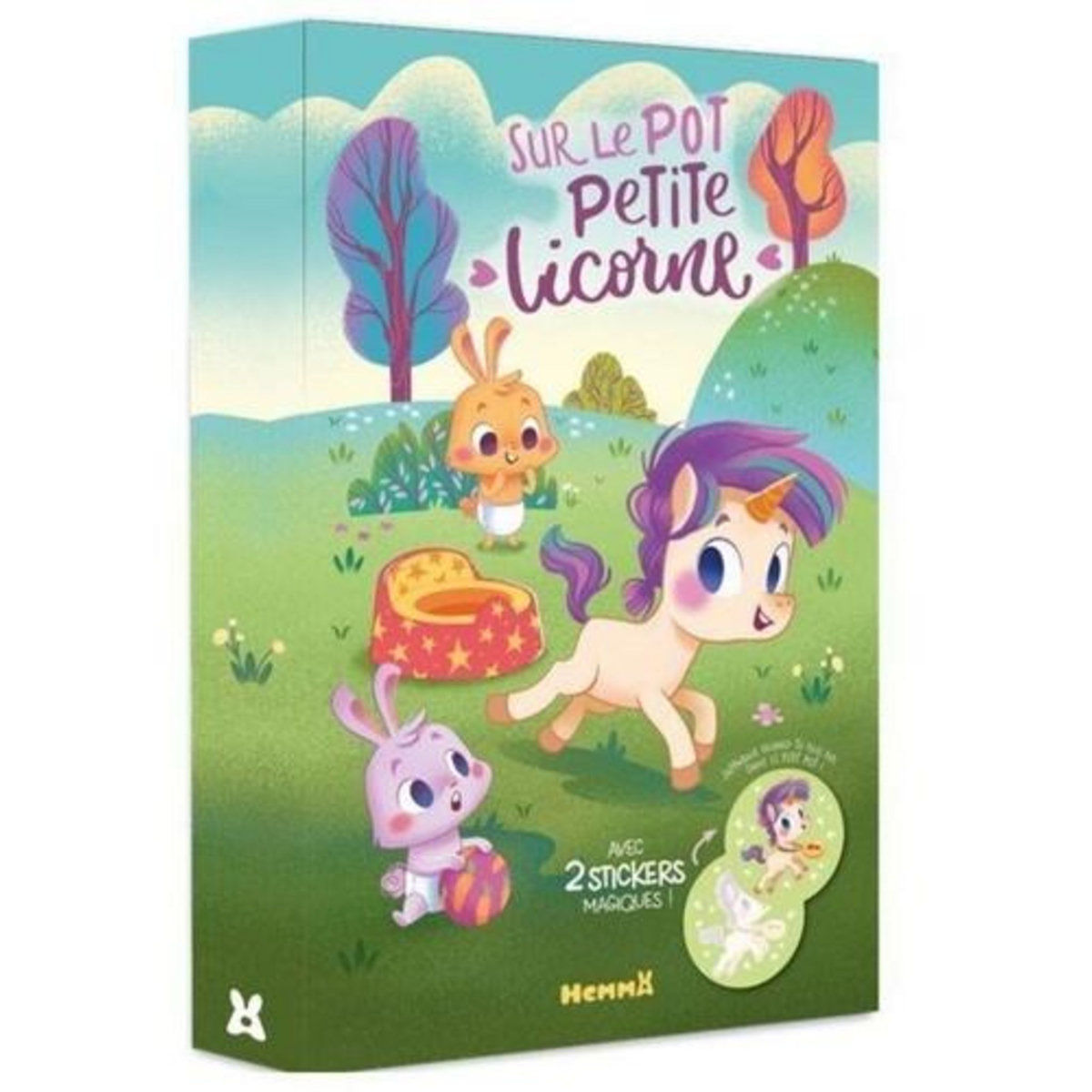 SUR LE POT PETITE LICORNE. AVEC 2 STICKERS MAGIQUES, 1 LIVRE, 1 PLANCHE DE STICKERS, 1 CHARTE EVOLUTIVE ET 1 POSTER, De Luca Francesca