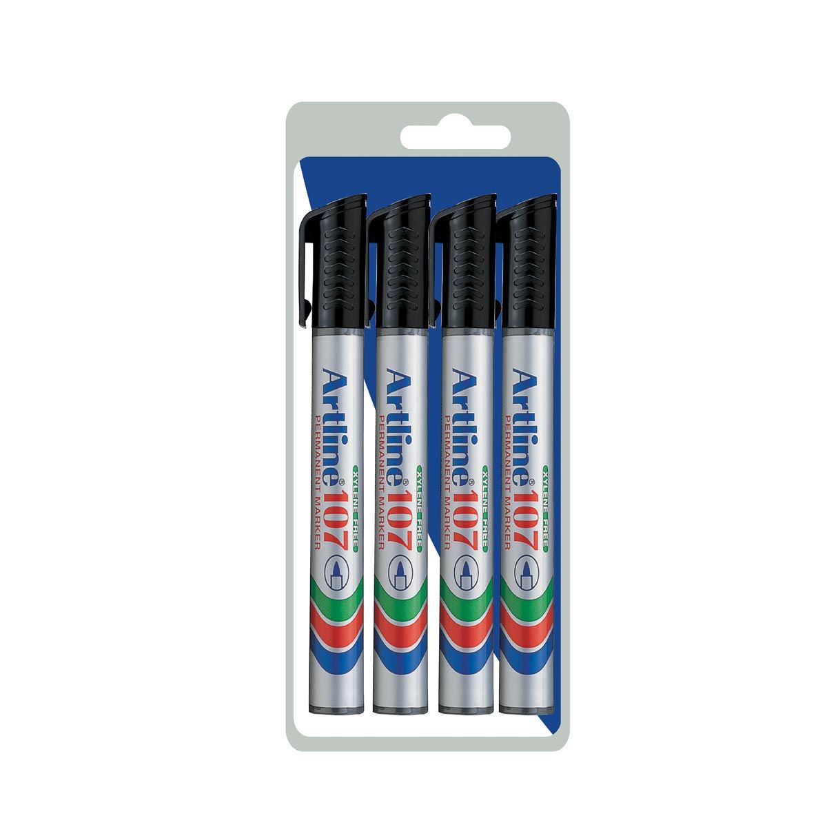  Lot de 4 marqueurs permanents pointes coniques 1.5mm noirs