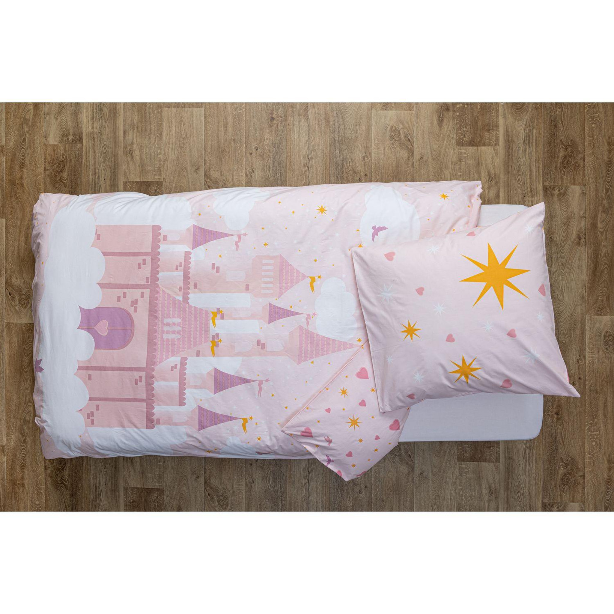 Voir la diapositive 4 : ATMOSPHERA Parure de lit enfant réversible château - 100% coton - 140 x 200 cm
