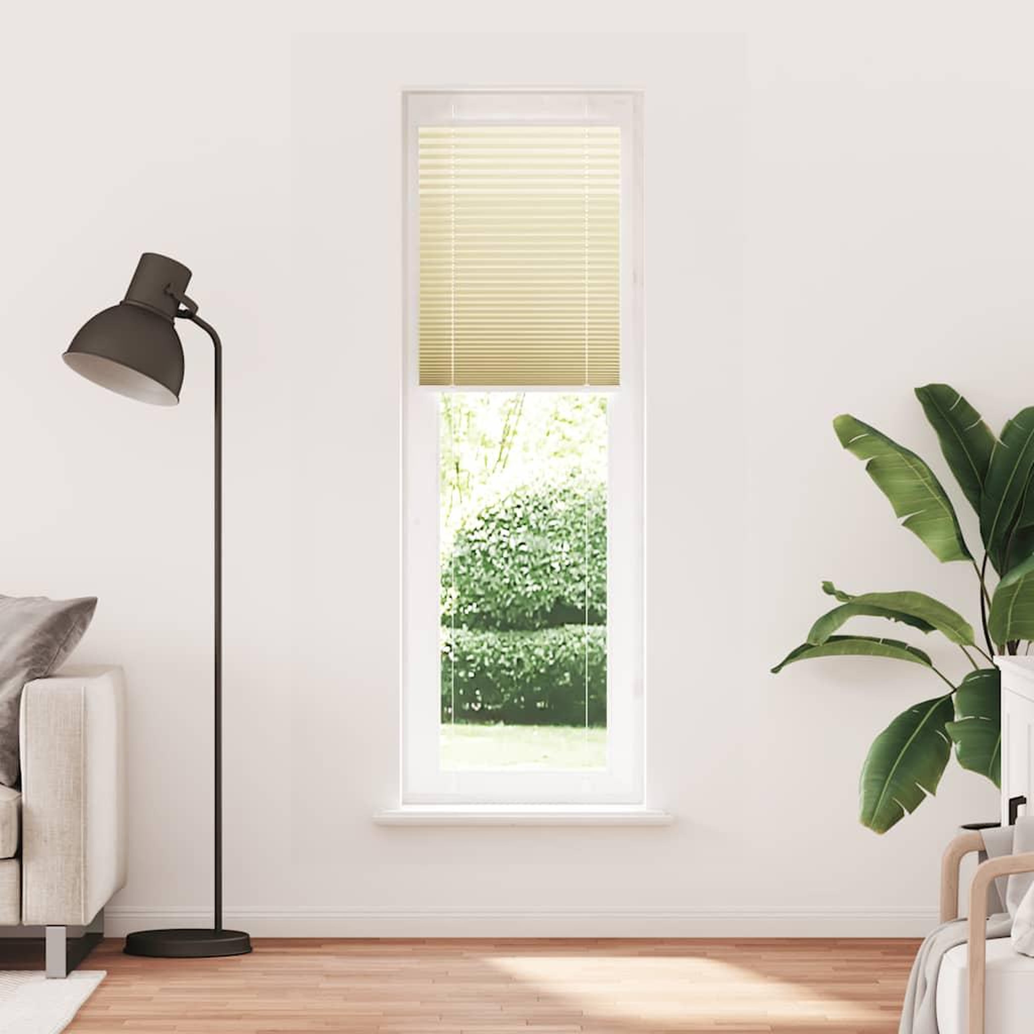 Voir la diapositive 2 : VIDAXL Store plisse creme 60x200 cm largeur du tissu 59,4 cm polyester