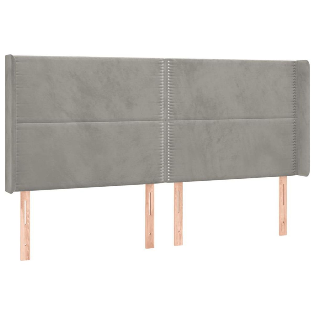 VIDAXL Tete de lit a LED Gris clair 203x16x118/128 cm Velours