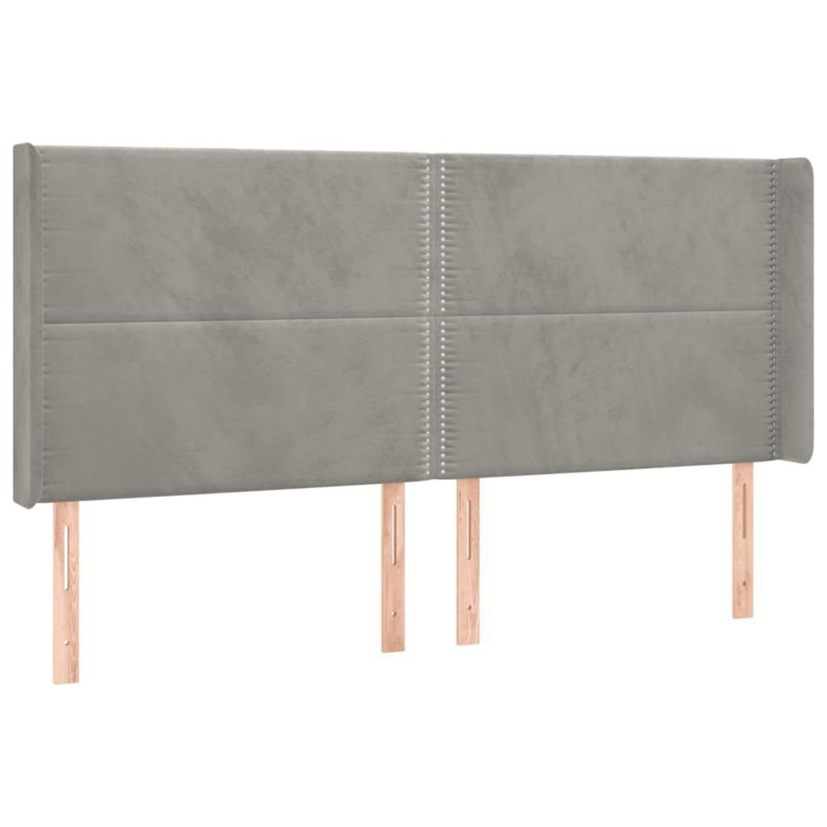 VIDAXL Tete de lit a LED Gris clair 203x16x118/128 cm Velours