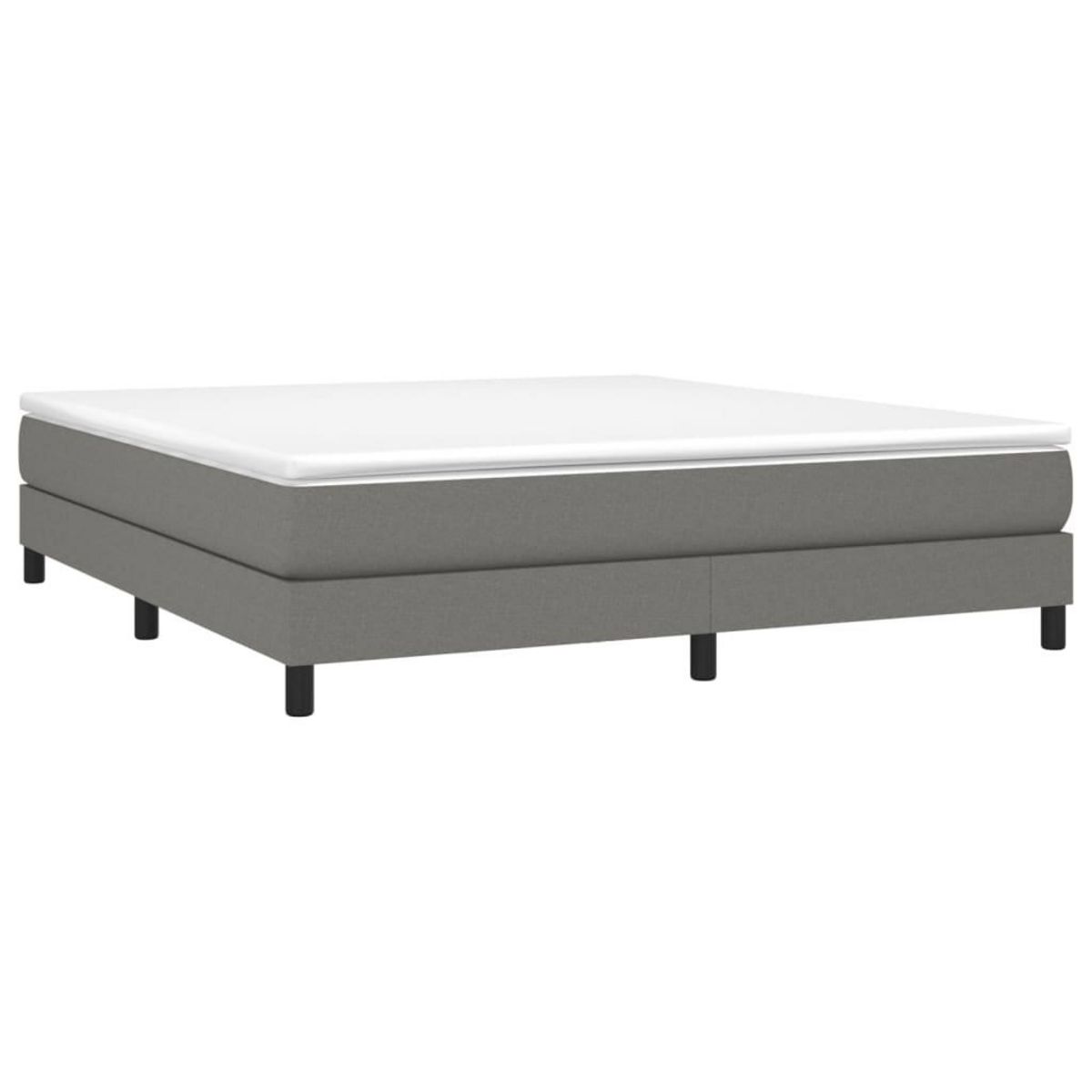 VIDAXL Sommier a lattes de lit avec matelas Gris fonce 180x200cm Tissu