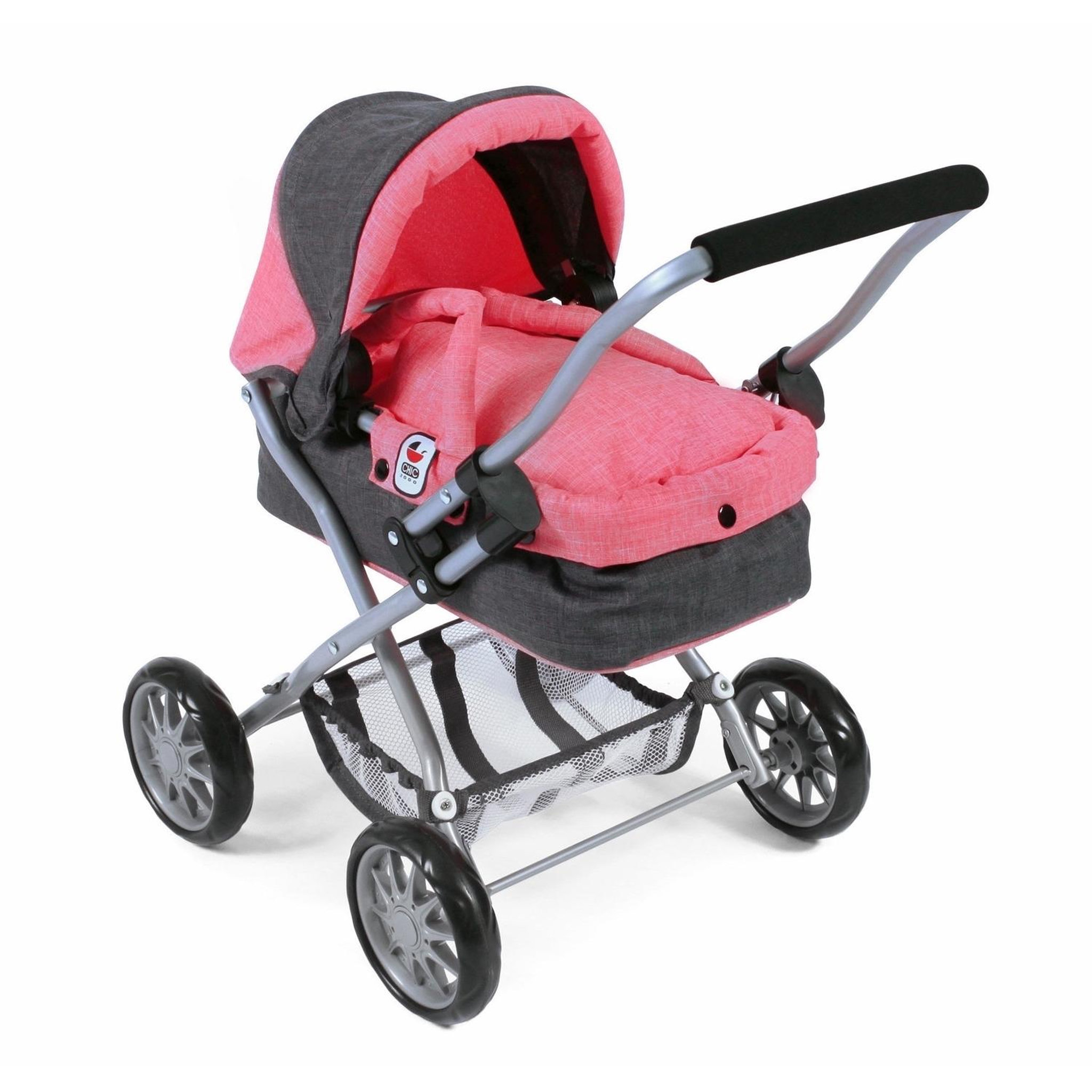 BAYER CHIC 2000 Mini landau à câlins SMARTY, anthracite-rose pour poupée