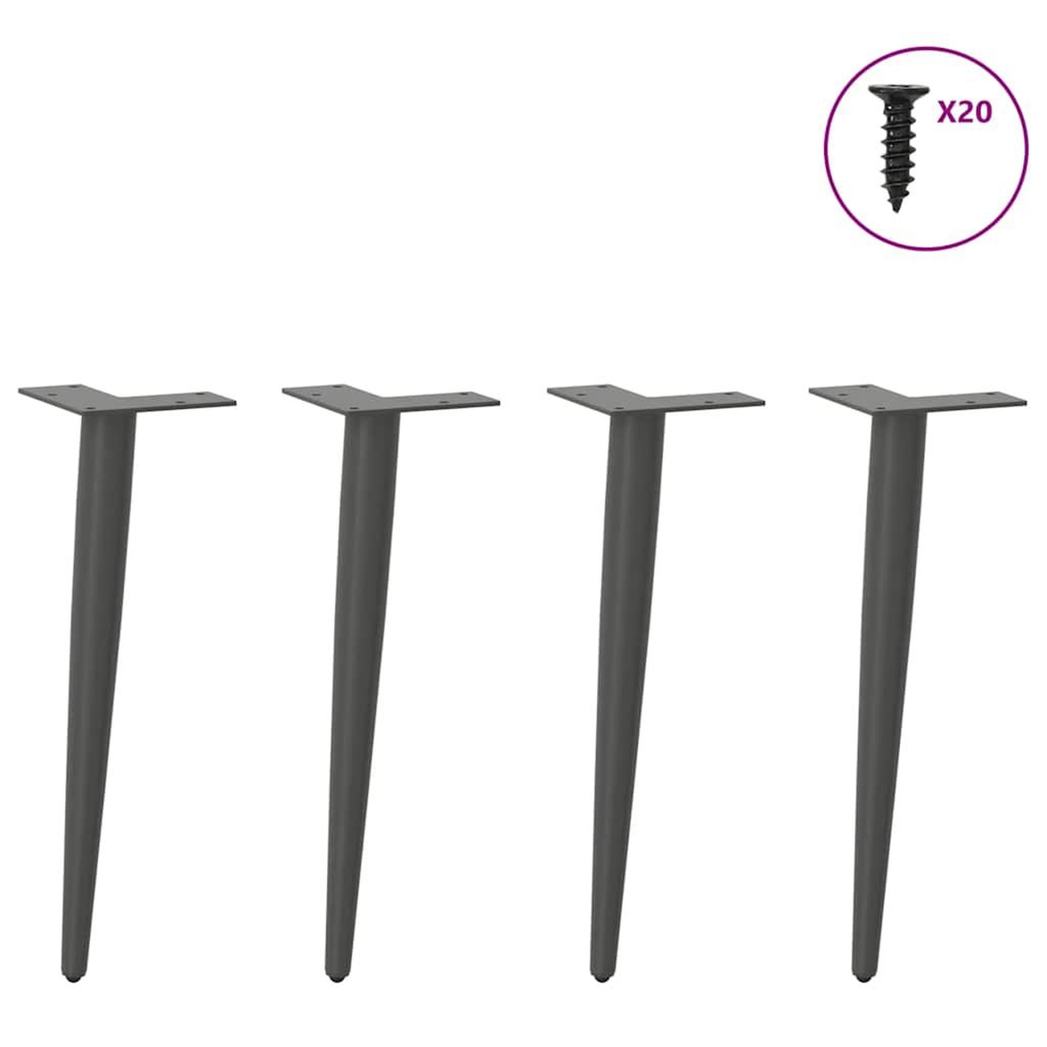 Voir la diapositive 3 : VIDAXL Pieds de table basse forme conique 4 pcs anthracite 42-43 cm