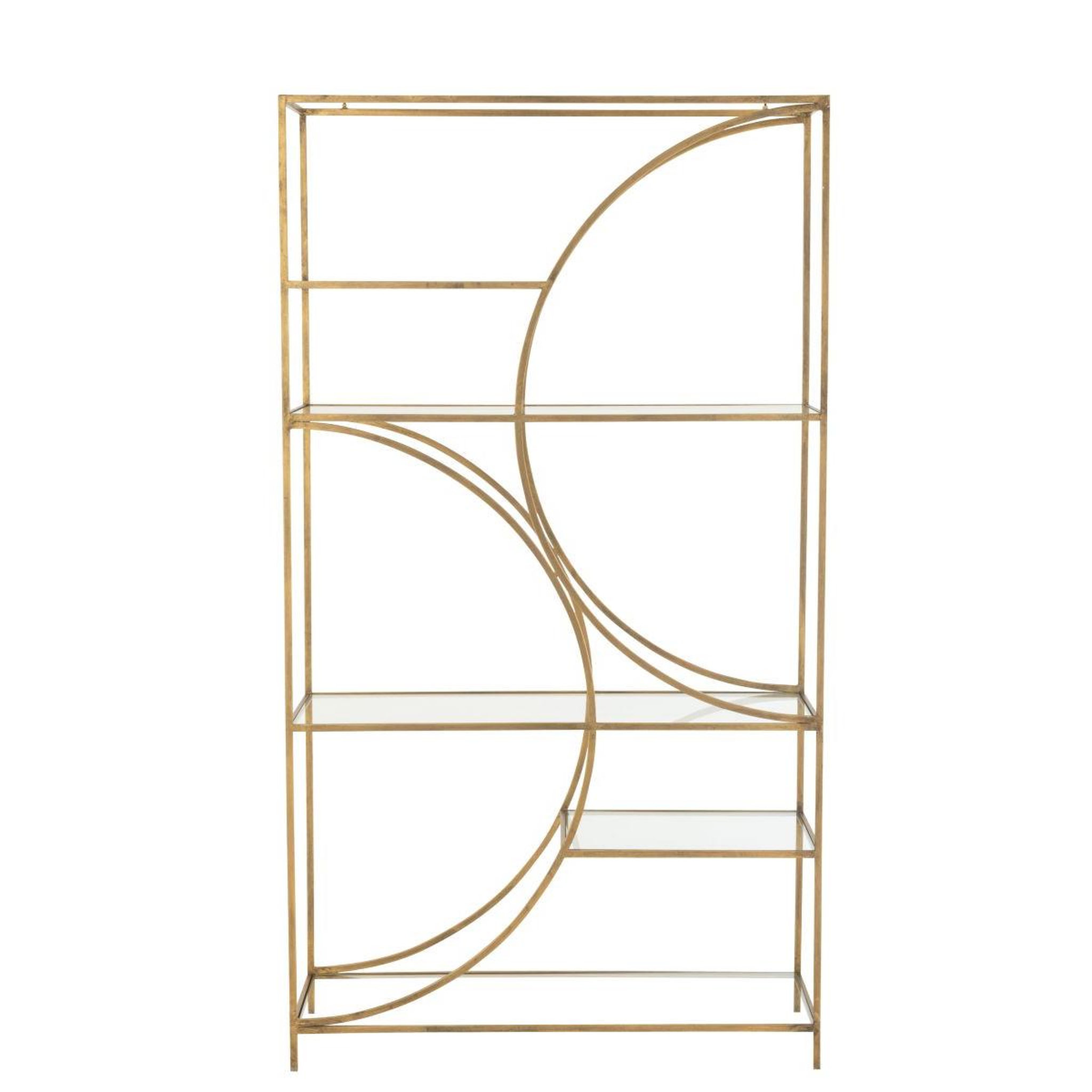 Voir la diapositive 2 : Paris Prix Étagère 6 Niveaux en Verre  Nar  200cm Doré