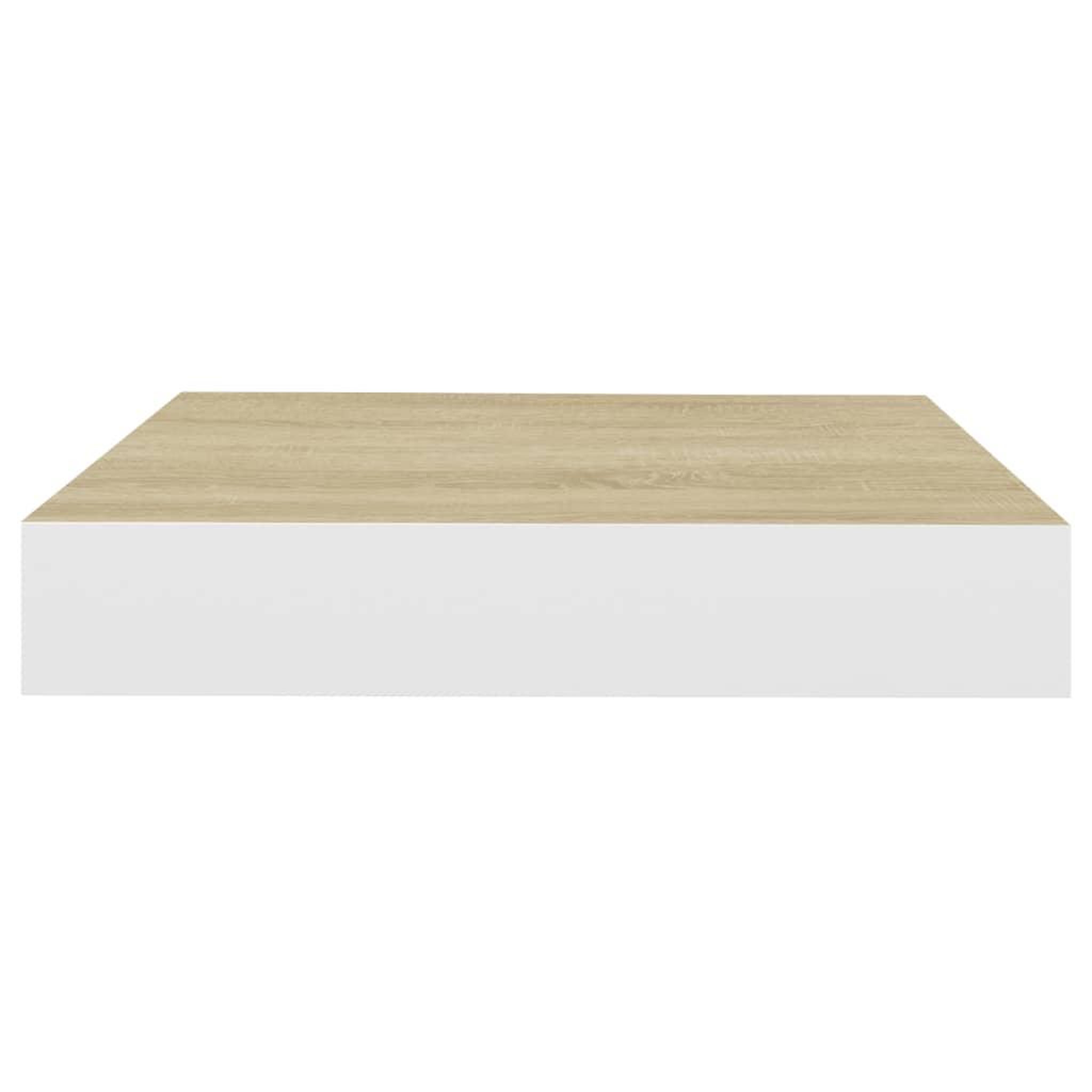 Voir la diapositive 5 : VIDAXL Etageres murales 2 pcs Chene et blanc 23x23,5x3,8 cm MDF
