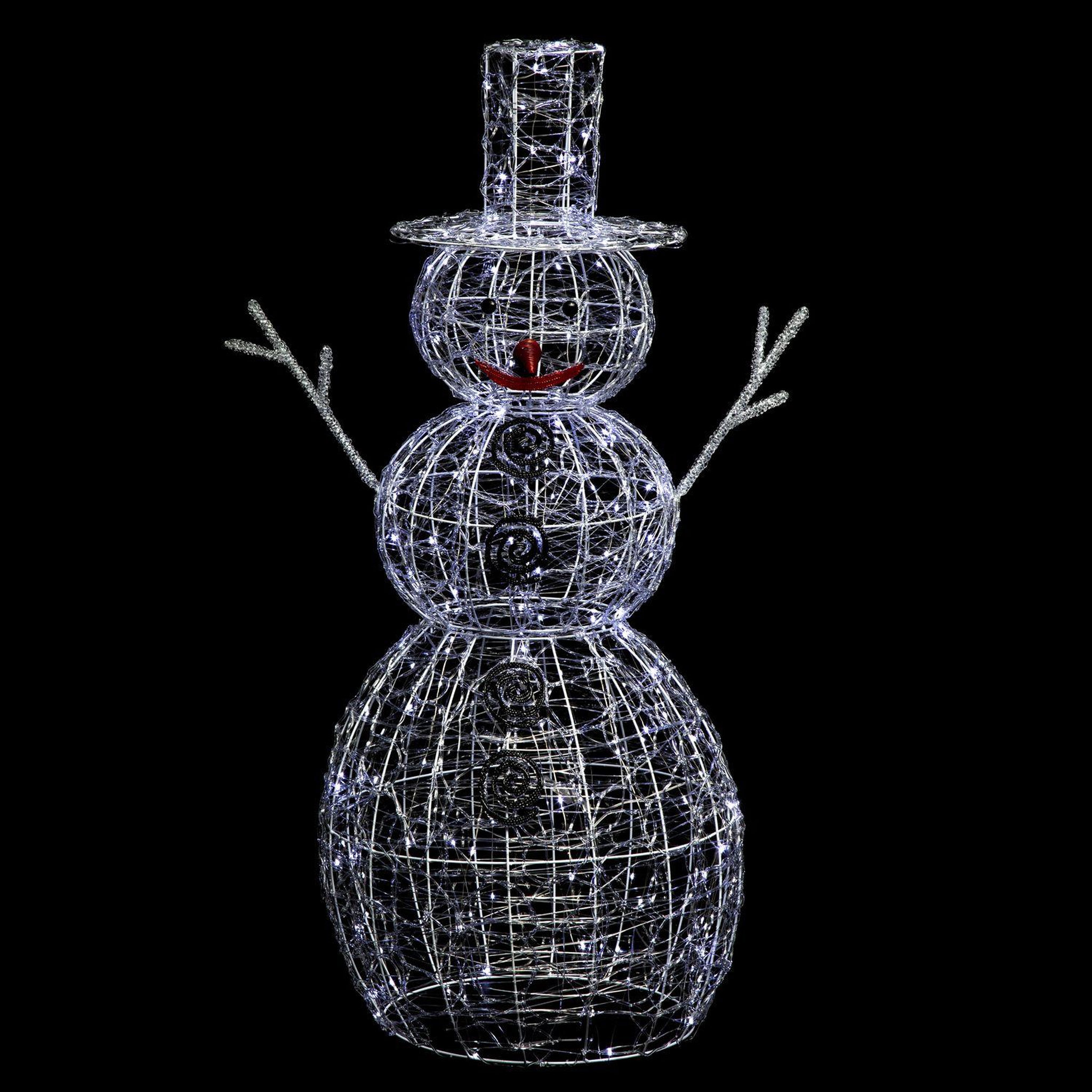 FEERIC LIGHT & CHRISTMAS Décoration extérieure lumineuse de noël bonhomme de neige - l. 67 x h. 120 cm - couleur blanc froid