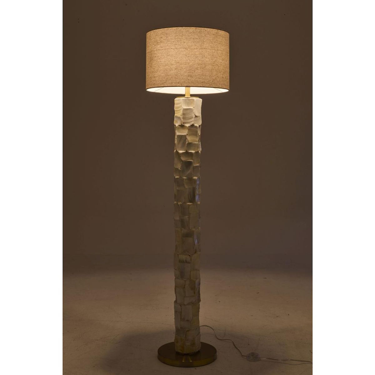 Paris Prix Lampadaire Coquillage  Effet Perlé  156cm Blanc Cassé