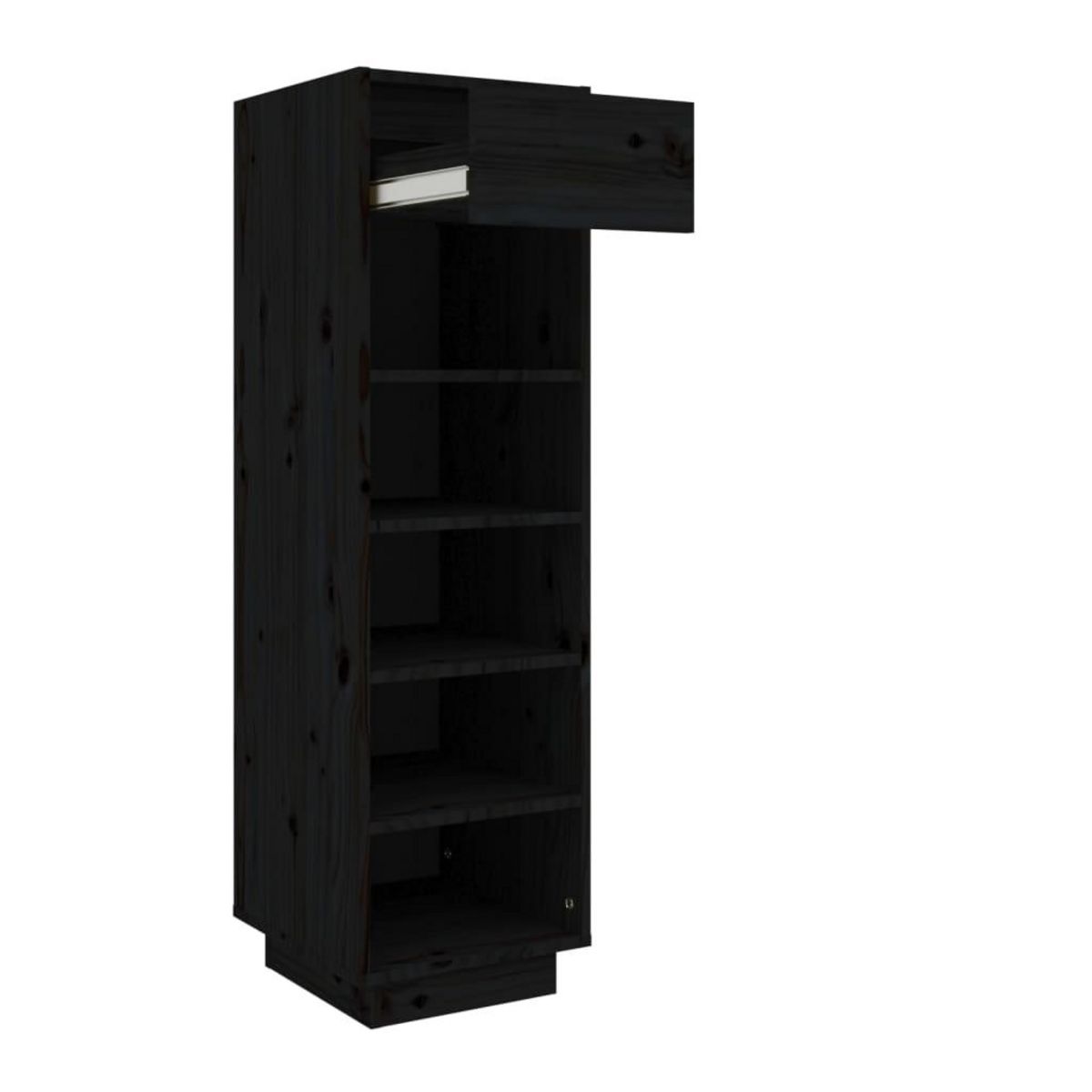 VIDAXL Armoire a chaussures noir 30x34x105 cm bois de pin massif