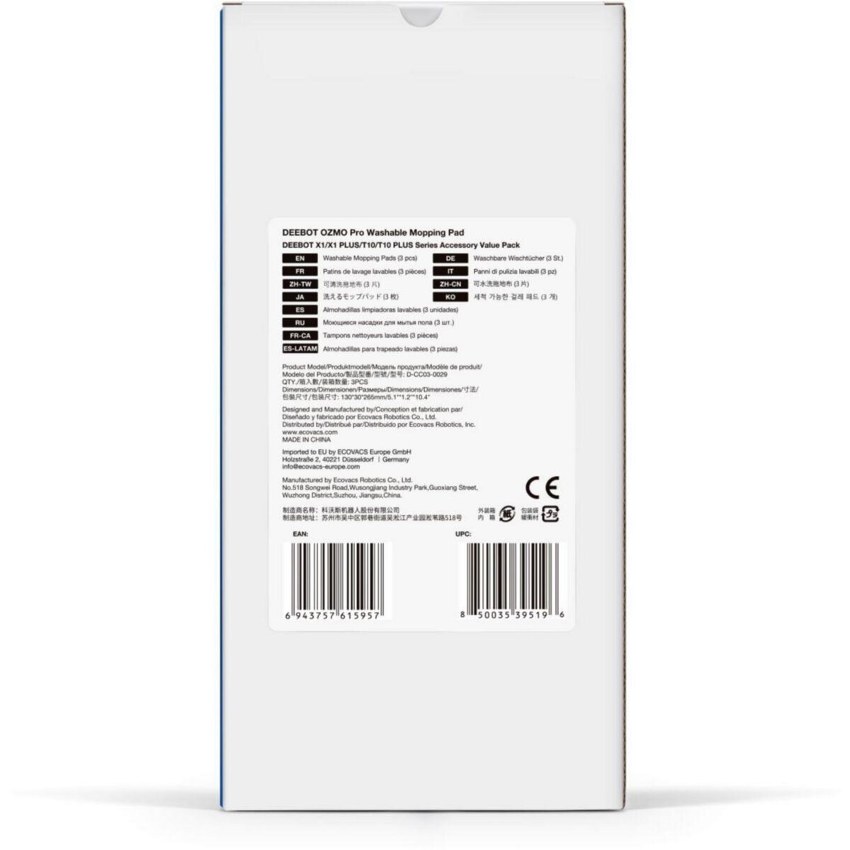 ECOVACS Lingettes et serpillères pour X1 Plus, T10, T10 Plus