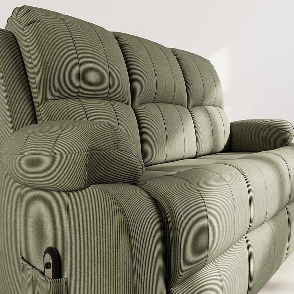 BEST MOBILIER Armand - canapé 3 places relax électrique en velours côtelé