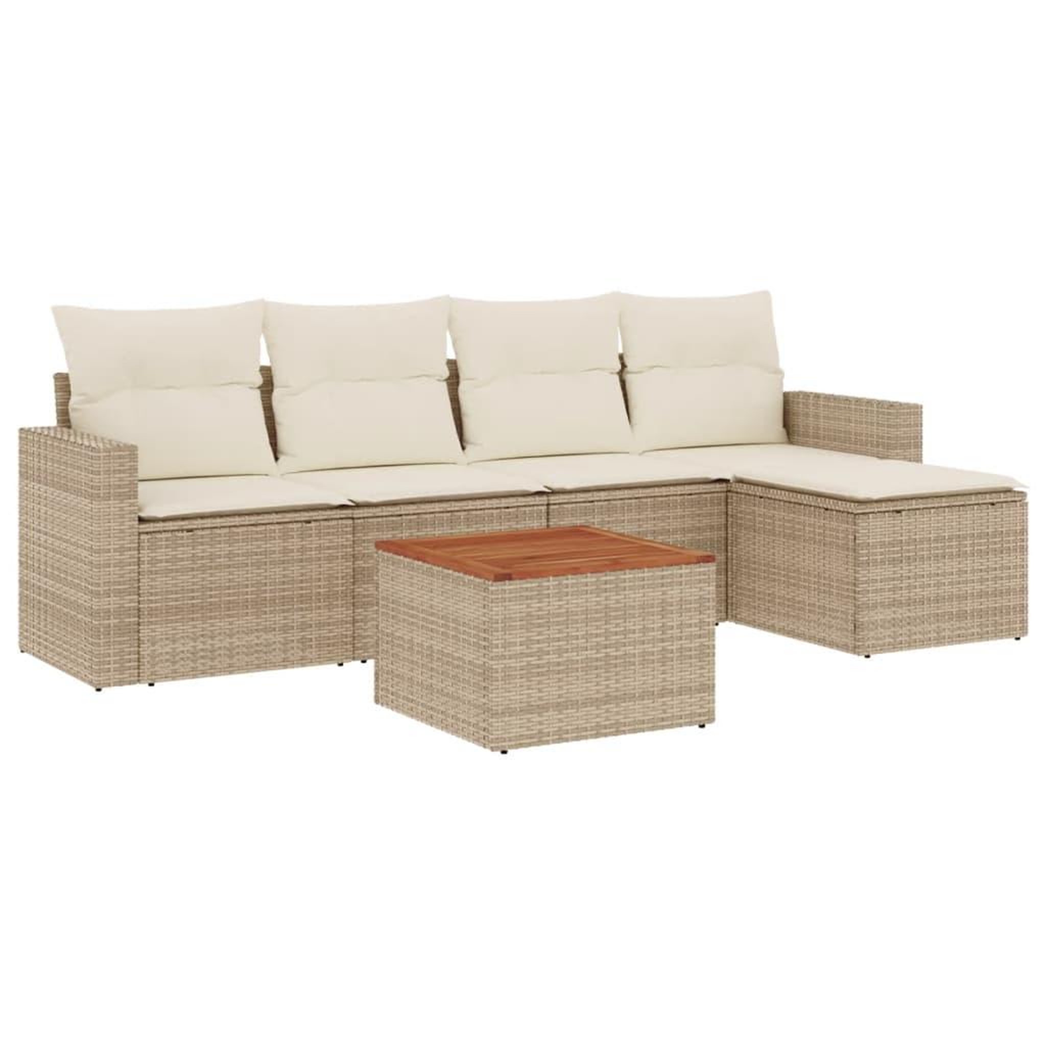 Voir la diapositive 2 : VIDAXL Salon de jardin avec coussins 6 pcs beige resine tressee