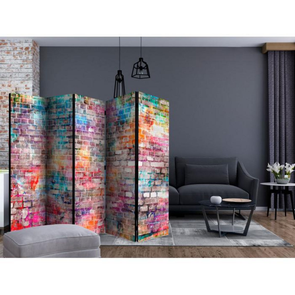 Paris Prix Paravent 5 Volets  Colourful Brick  172x225cm