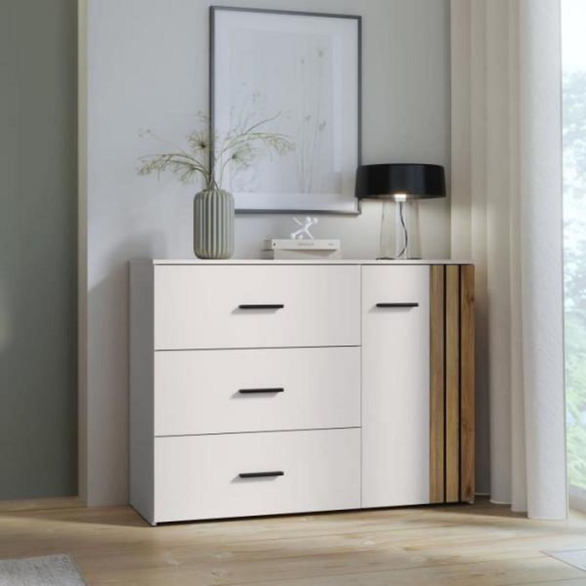 MARKET24 Commode - 3 tiroirs - Cachemire - L120 x P41x H90 cm - WAIKATO