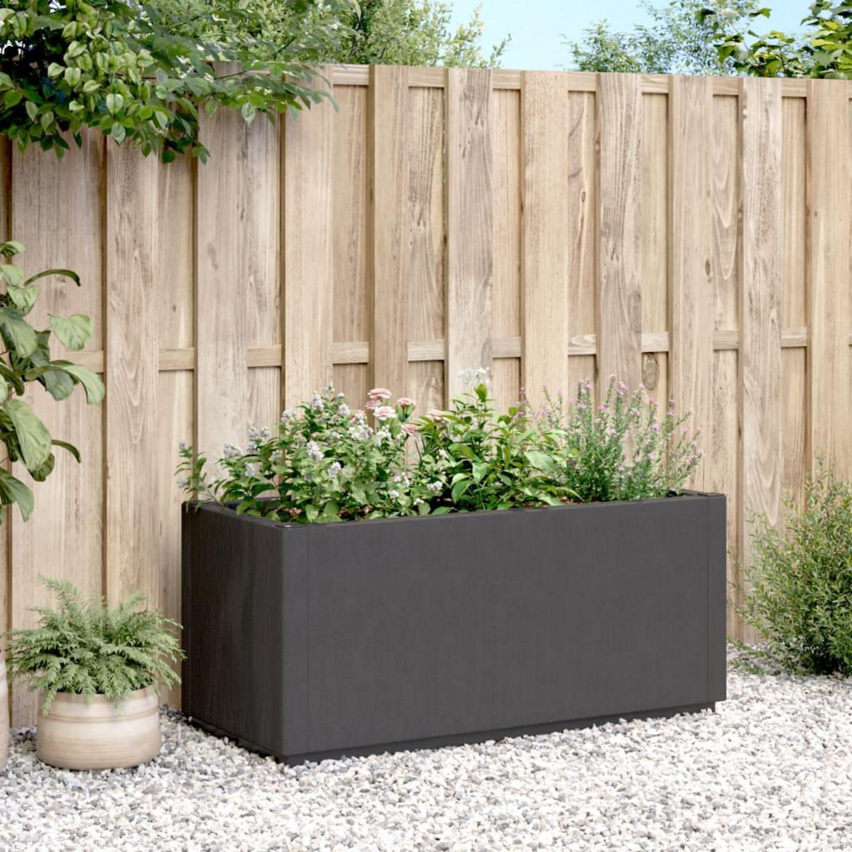 VIDAXL Jardiniere gris fonce 80x36x35 cm PP