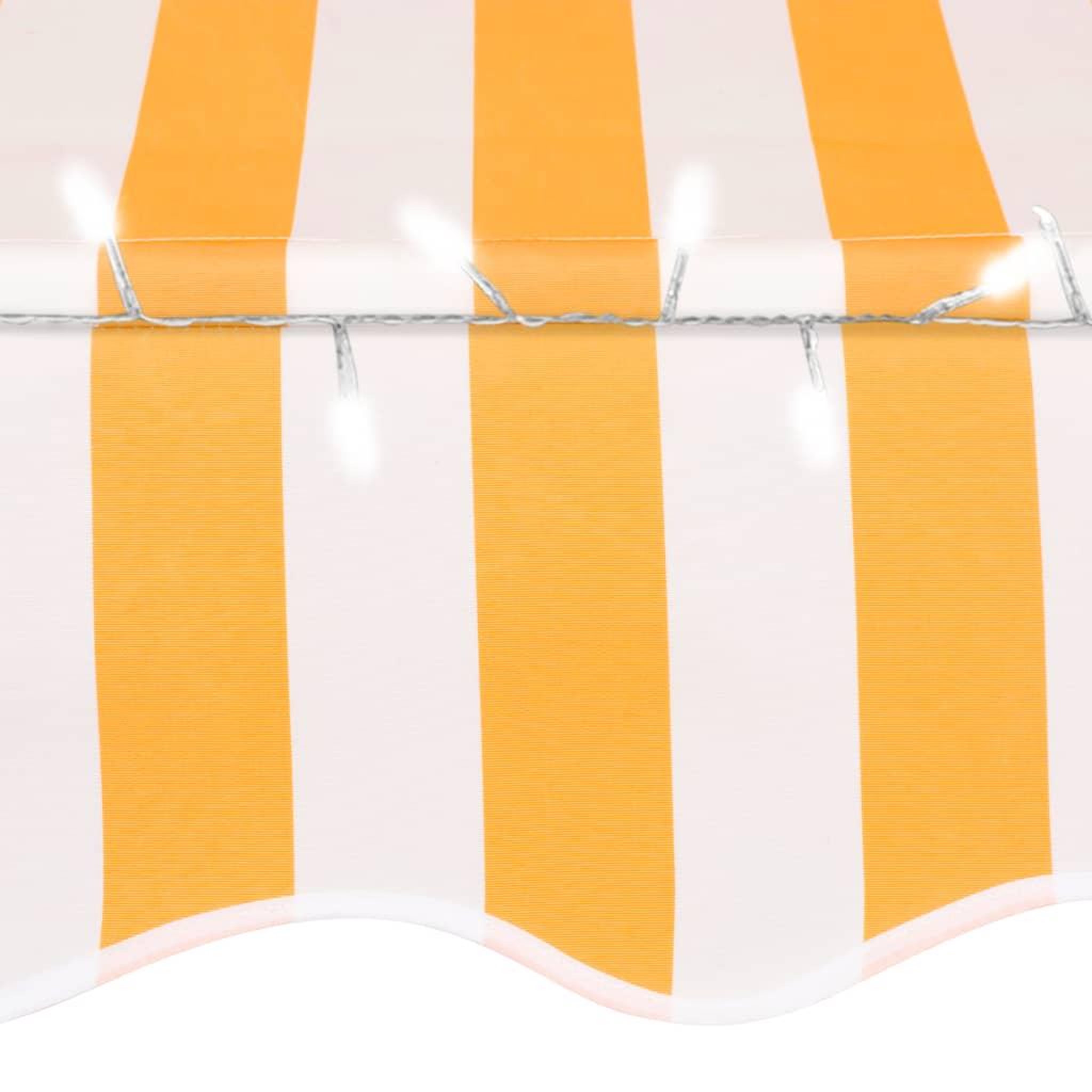 Voir la diapositive 5 : VIDAXL Auvent manuel retractable avec LED 300 cm Blanc et orange