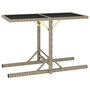 Voir la diapositive 1 : VIDAXL Table de jardin Beige 110x53x72 cm Verre et resine tressee
