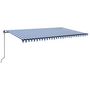 Voir la diapositive 2 : VIDAXL Auvent manuel retractable 500x350 cm Bleu et blanc