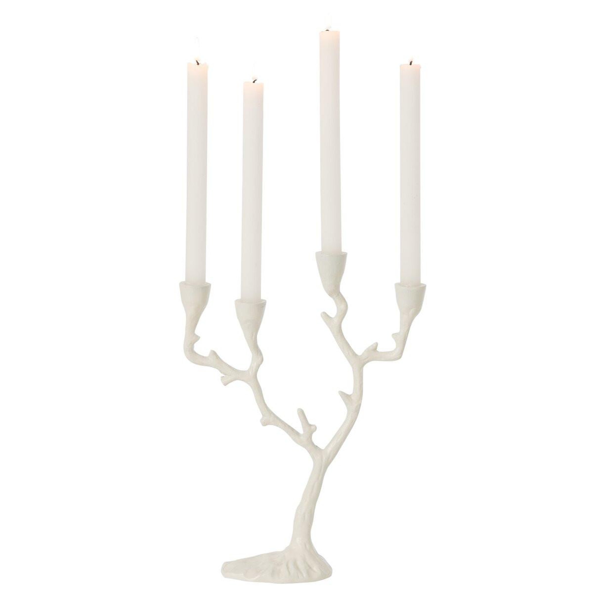 Voir la diapositive 2 : J-LINE Chandelier ramures de cerf  yasmine  36cm blanc cassé