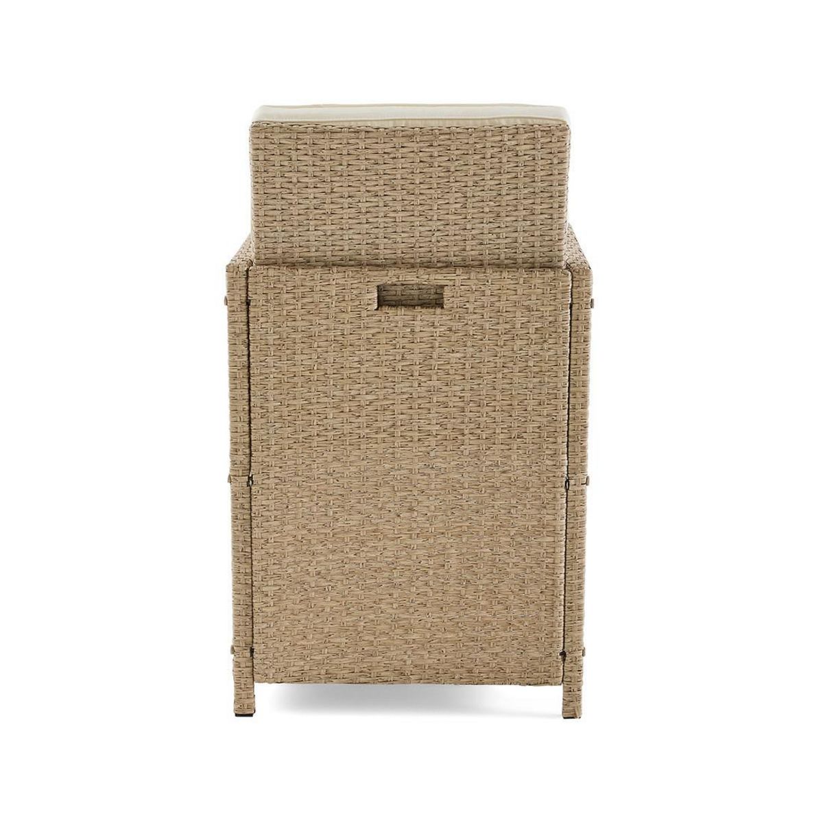 BEST MOBILIER Cuba – salon de jardin encastrable en résine tressé beige - 10 places - coussins beige + housse de protection