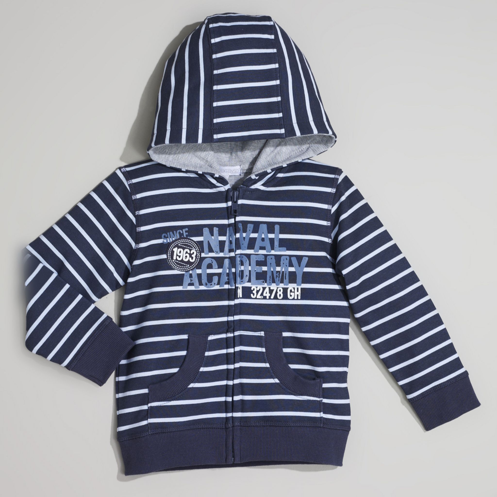 Sweat zippé et molletonné à capuche garçon gris fonce