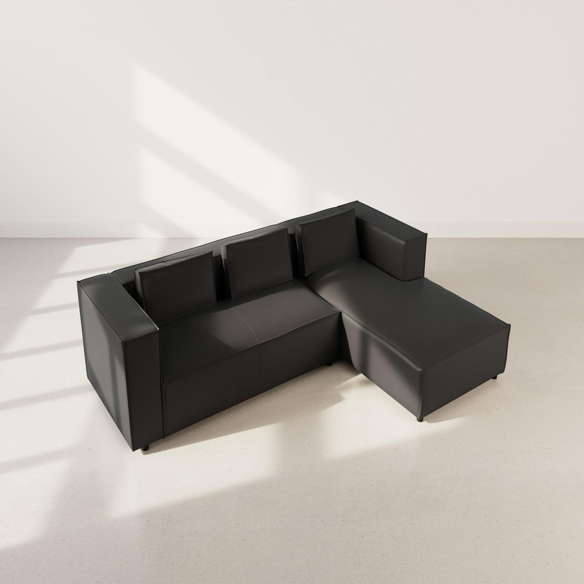 LISA DESIGN Stella - canapé d'angle droit 4 places en simili