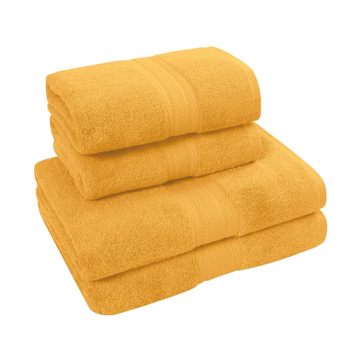 Sensei Maison Ensemble de bain 4 pièces (2 draps de bain + 2 serviettes de toilette) LUXURY