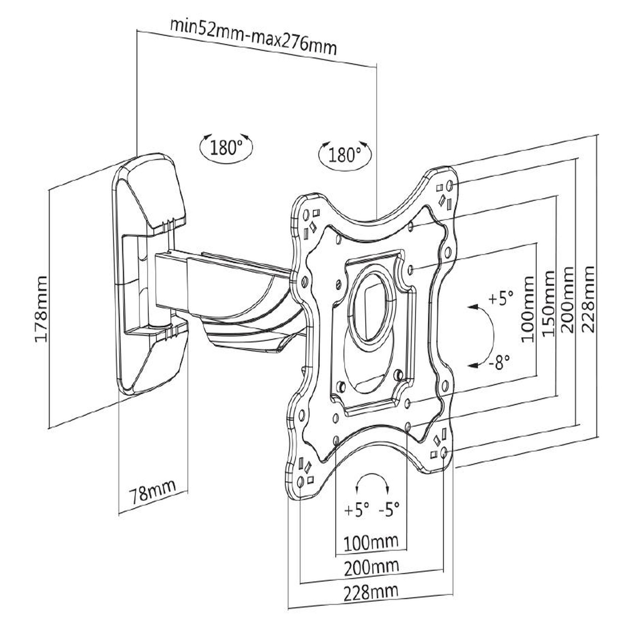Voir la diapositive 2 : mb geroa Support mural inclinable/orientable pour écran 23 à 42 - h2342-2a