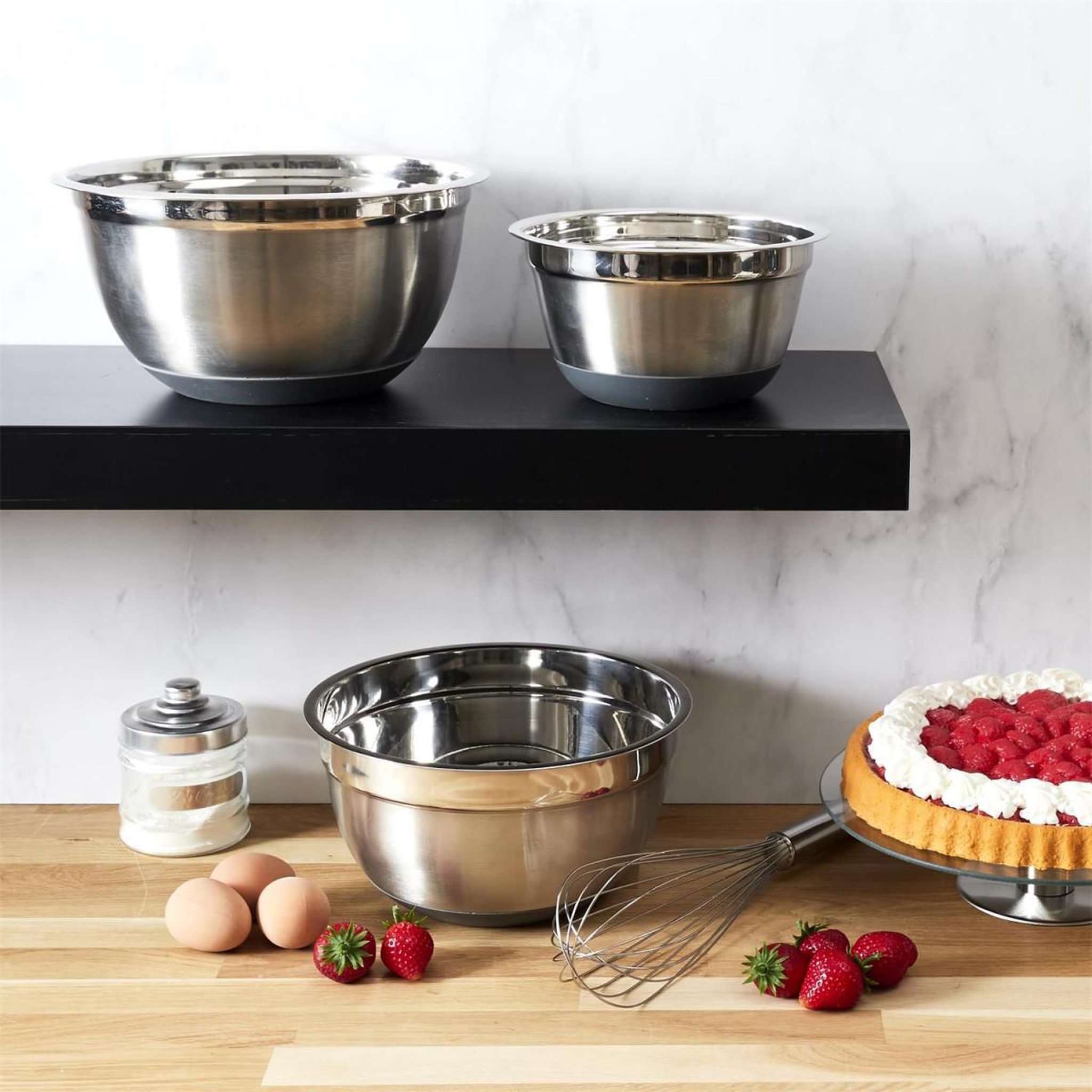 Voir la diapositive 6 : Lily Cook Lot de 3 bols inox  cuisine  25cm argent