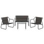 Voir la diapositive 3 : VIDAXL Salon de jardin avec coussins 4 pcs anthracite acier