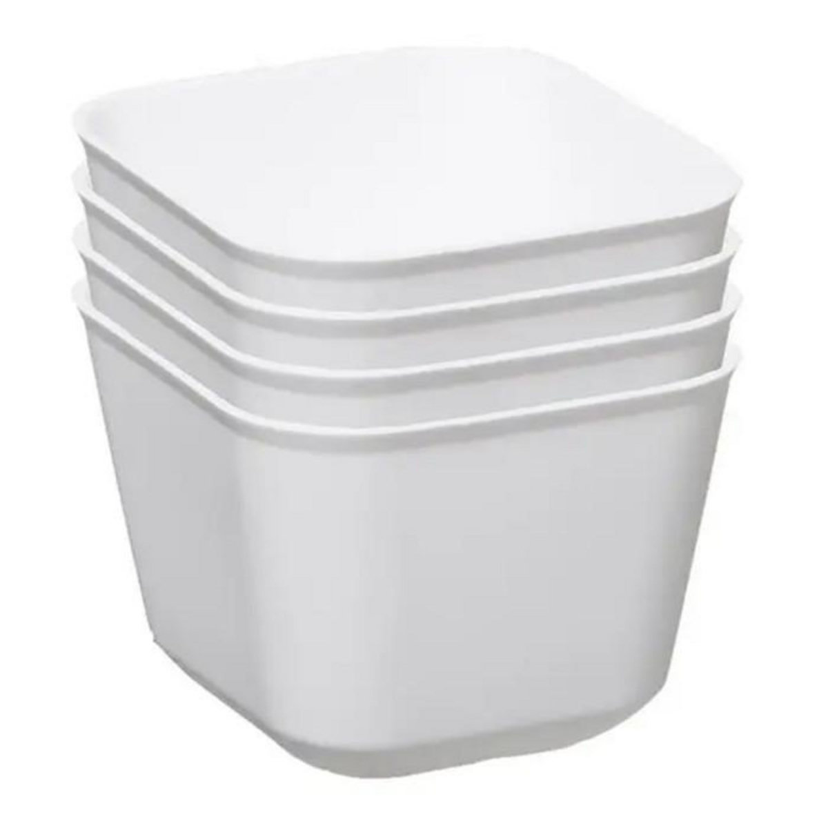FIVE Lot de 4 Boîtes de Rangement  Flex  8cm Blanc
