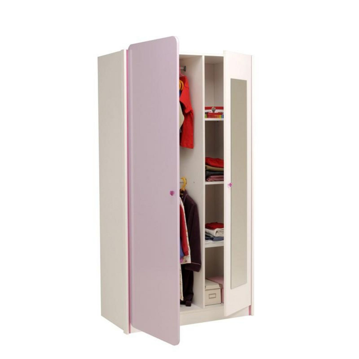 Paris Prix Armoire 2 Portes  Girly  Blanc