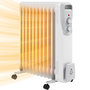 Voir la diapositive 1 : HOMCOM Radiateur électrique bain d'huile 2500W - 3 puissances - 11 éléments - mobile - blanc