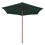 Voir la diapositive 2 : VIDAXL Parasol avec poteau en bois 270 x 270 cm Vert