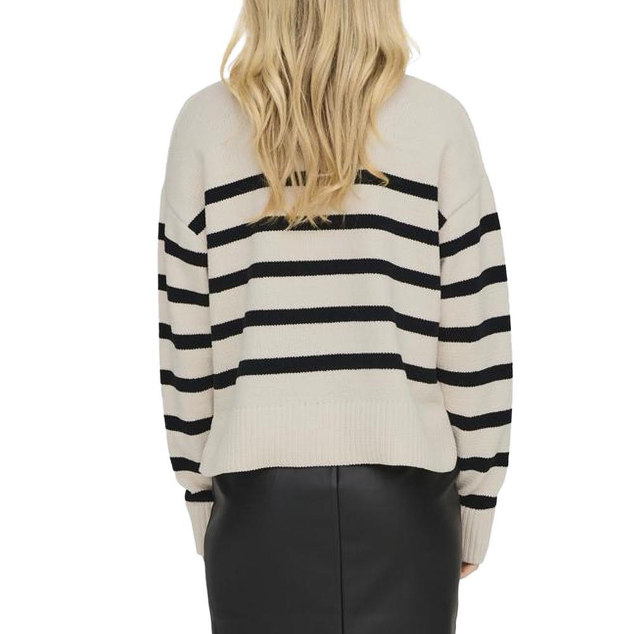 Voir la diapositive 2 : Only Pull Ecru Rayures Femme Only Lelly