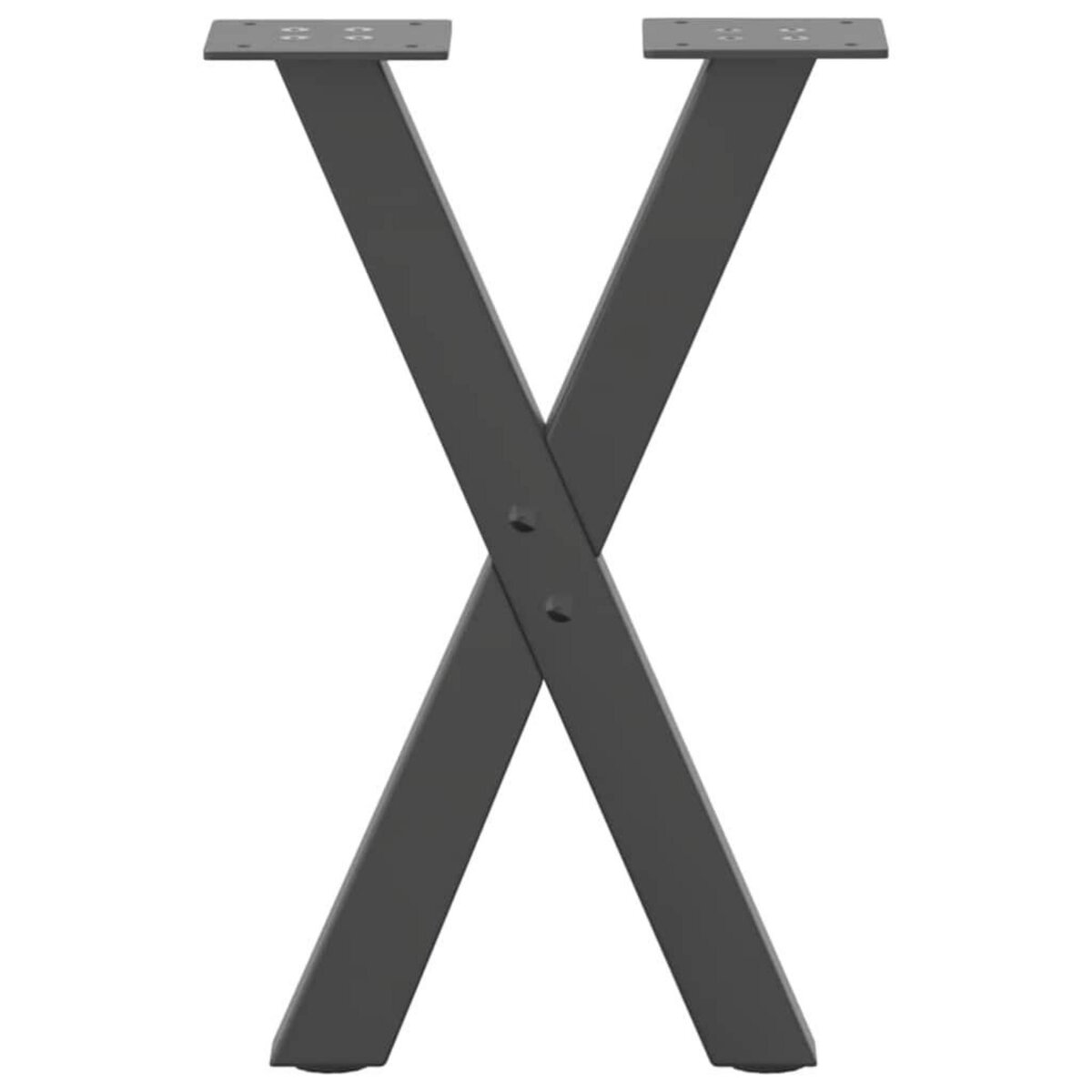 VIDAXL Pieds de table basse forme de X 2 pcs anthracite 38x(42-43) cm