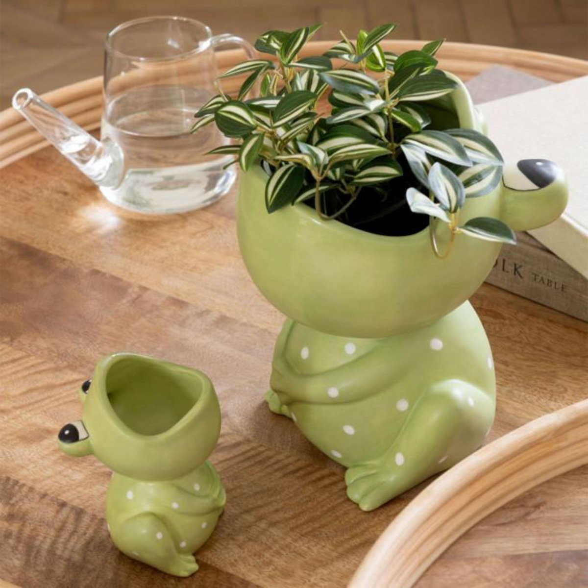 Paris Prix Cache-Pot Déco en Dolomite  Grenouille  21cm Vert