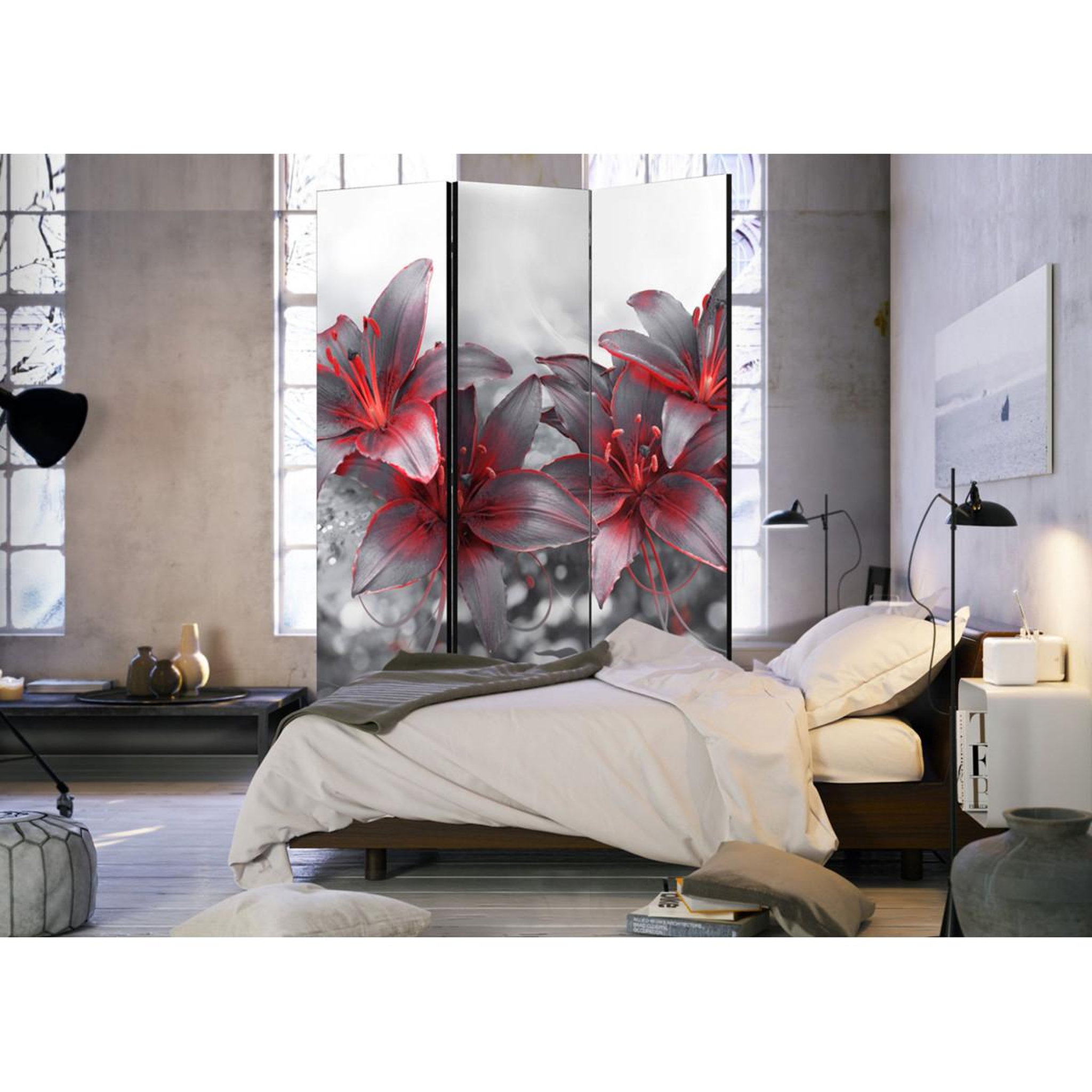 Voir la diapositive 2 : Paris Prix Paravent 3 volets  shadow of passion  135x172cm