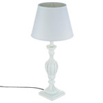 ATMOSPHERA Lampe en Bois Patiné  Cabeloh  55cm Blanc