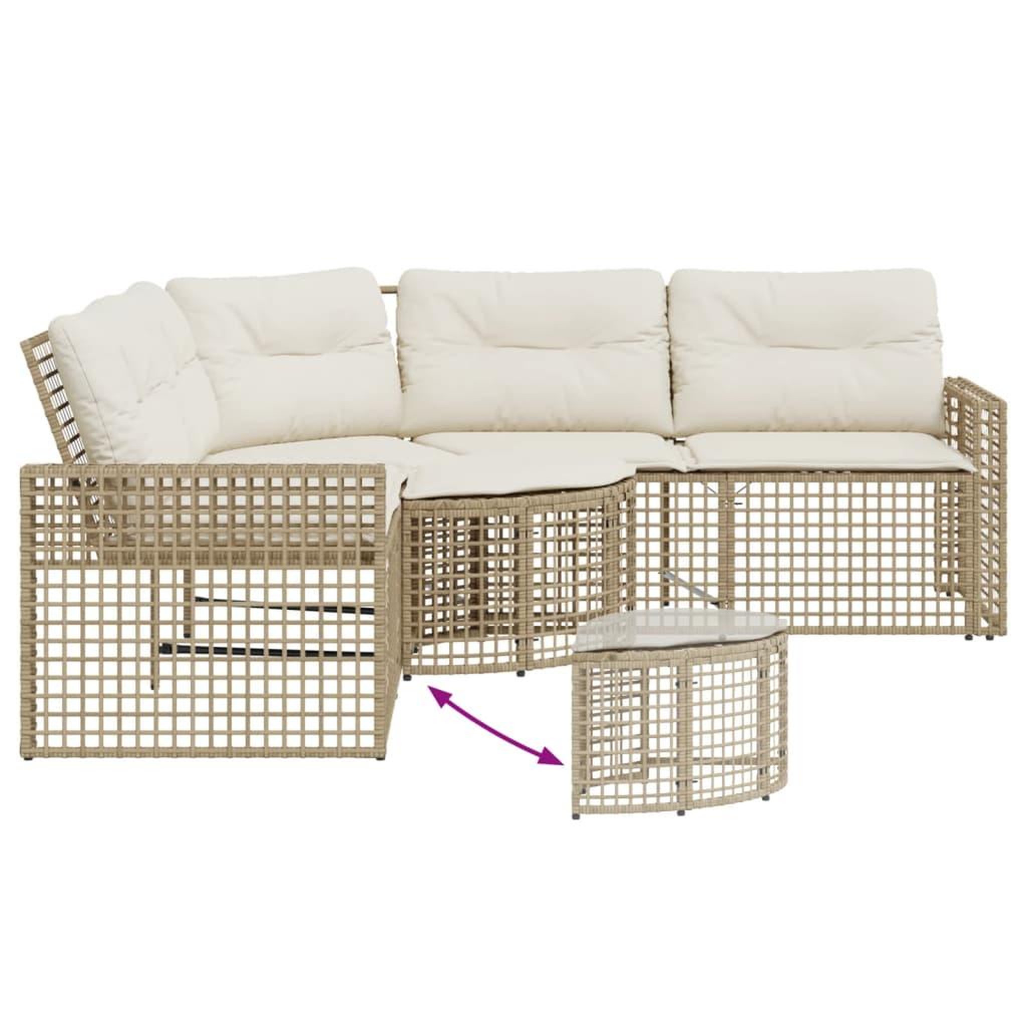 Voir la diapositive 5 : VIDAXL Canape de jardin et coussins et repose-pied en forme de L rotin