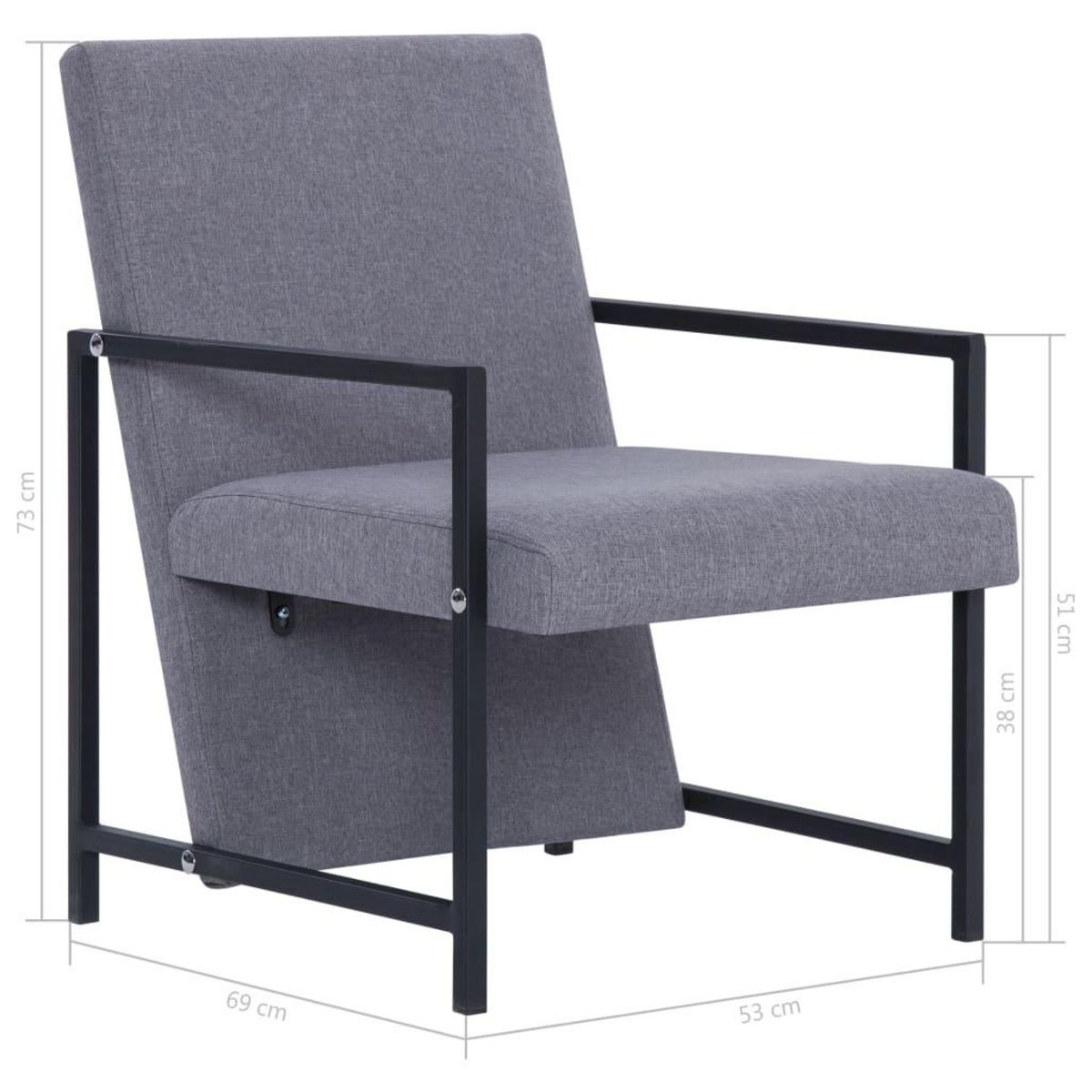 VIDAXL Fauteuil gris clair tissu