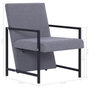 Voir la diapositive 6 : VIDAXL Fauteuil gris clair tissu