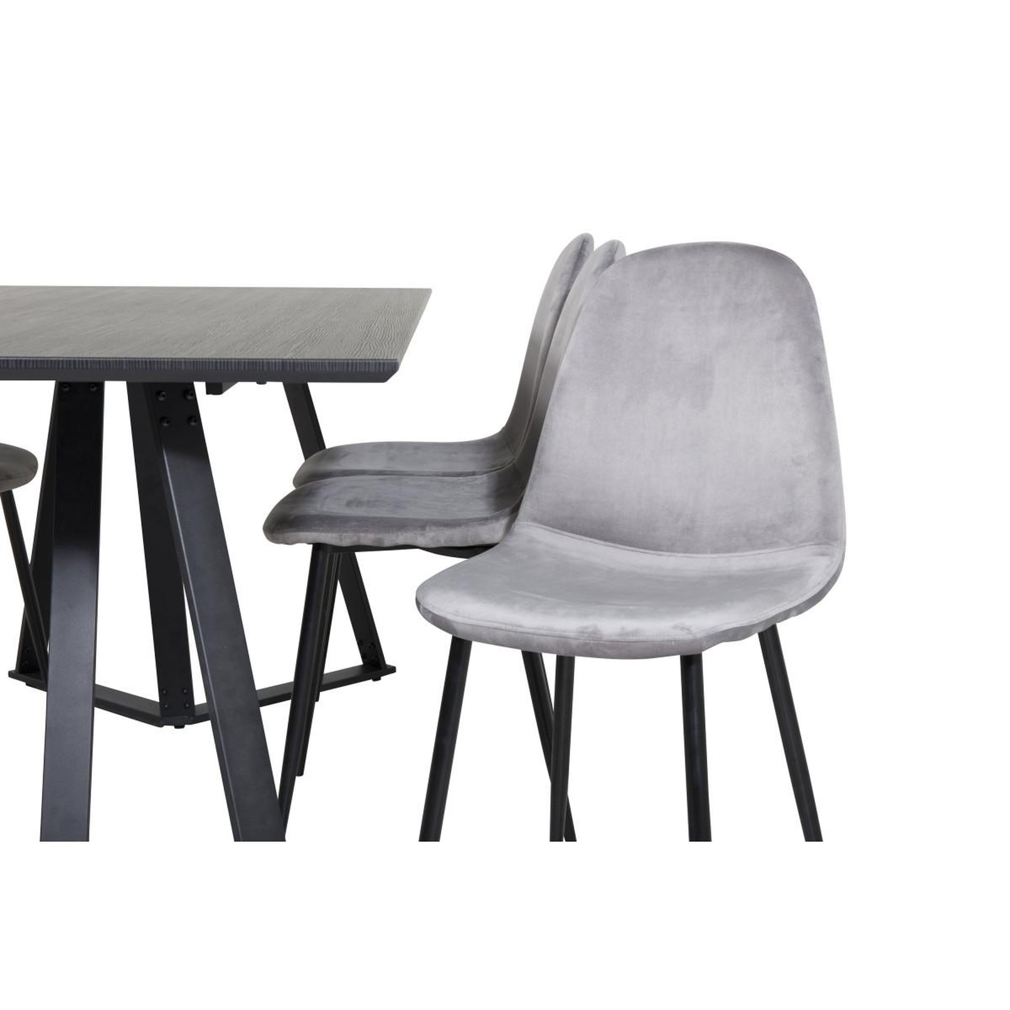 Voir la diapositive 3 : Paris Prix Ensemble table à manger & 6 chaises  marina & polar  180cm noir & gris