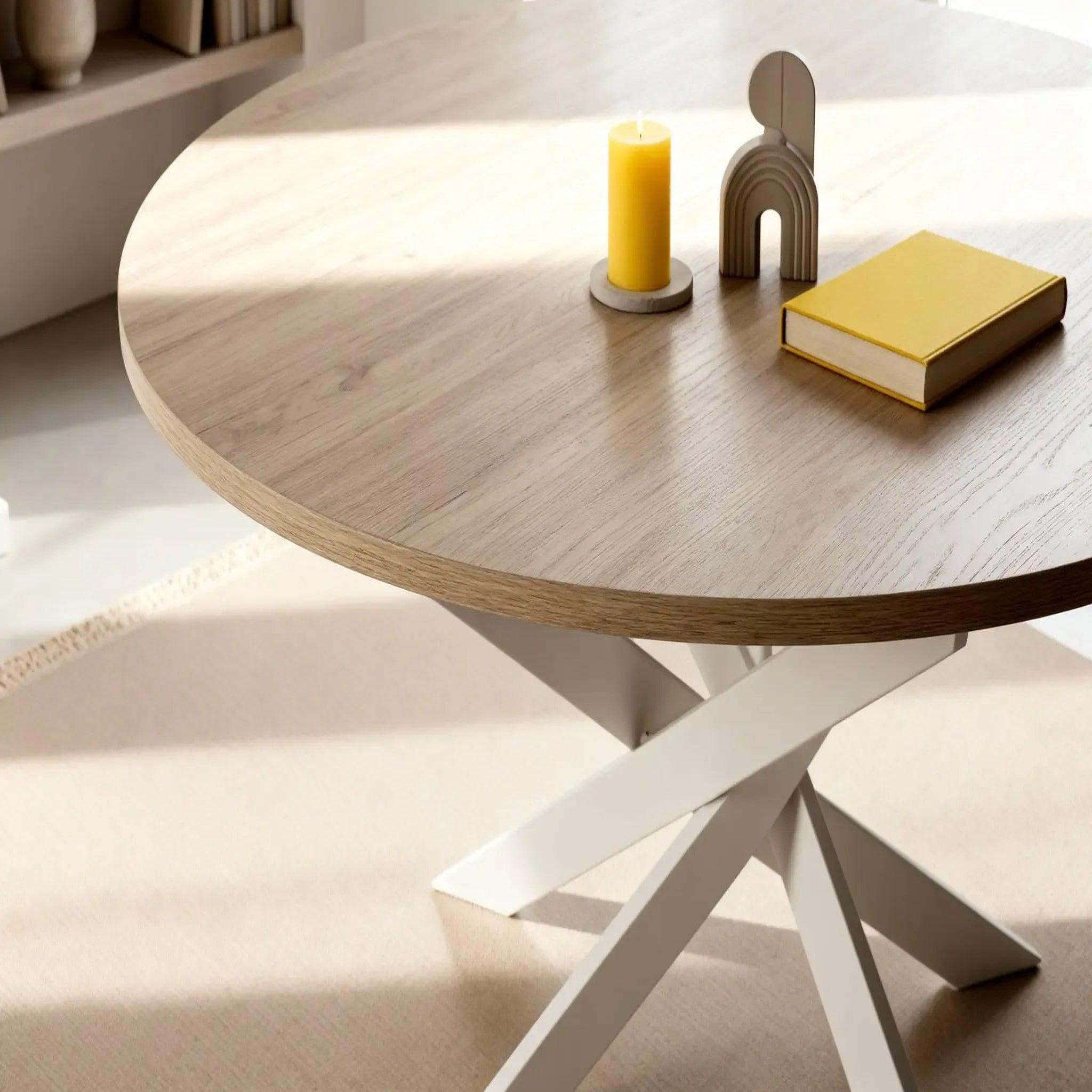 Voir la diapositive 4 : CASANOVA PARIS Minoa - table à manger ronde 120cmpieds en métal