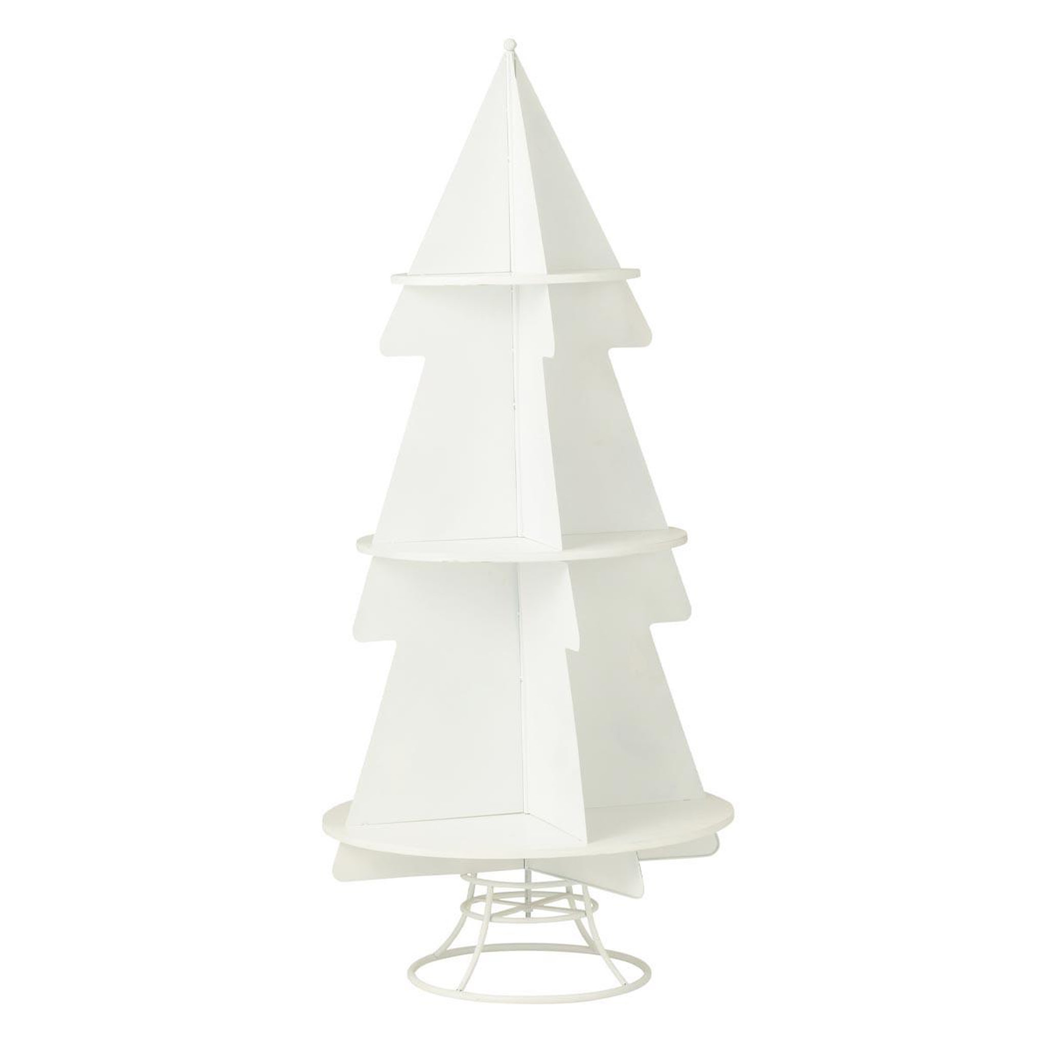 J-LINE Étagère Sapin 3 Niveaux  Xmas  170cm Blanc