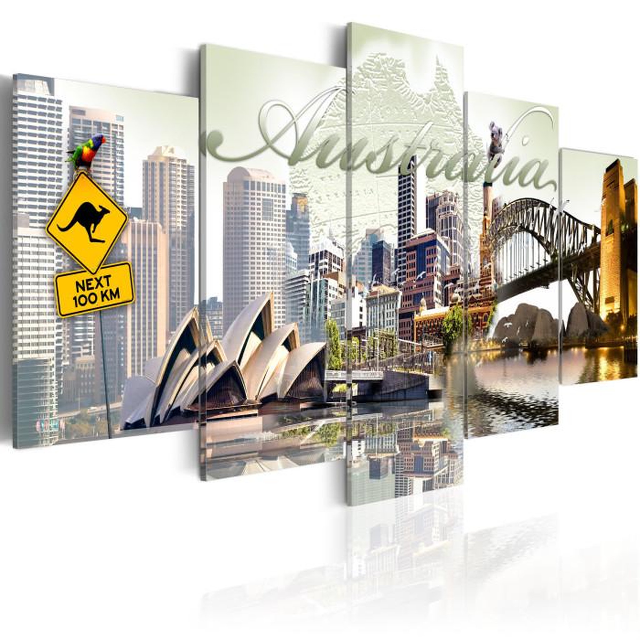 Paris Prix Tableau Imprimé  Welcome To Australia!. Coloris disponibles : Multicolore